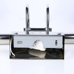 Applique da bagno a specchio in acciaio inox e acrilico LED bianco freddo/caldo 57x13,5x15 cm