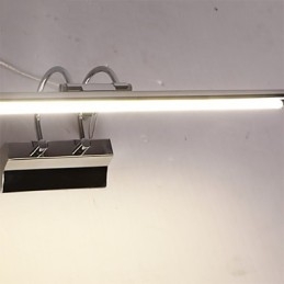 Applique da bagno a specchio in acciaio inox e acrilico LED bianco freddo/caldo 57x13,5x15 cm