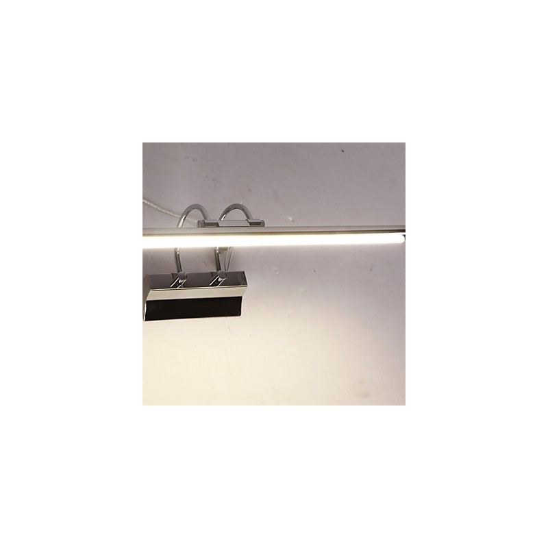 Applique da bagno a specchio in acciaio inox e acrilico LED bianco freddo/caldo 57x13,5x15 cm