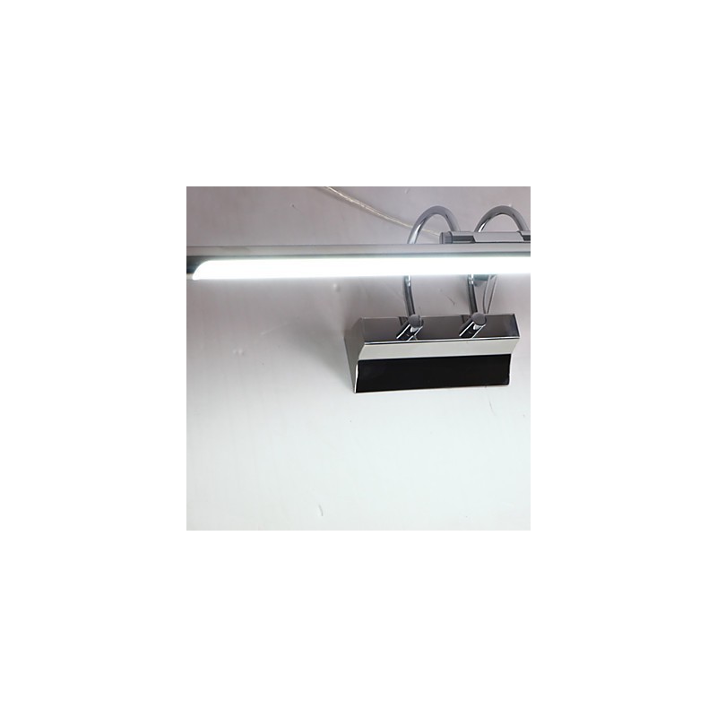 Applique da bagno a specchio in acciaio inox e acrilico LED bianco freddo/caldo 57x13,5x15 cm