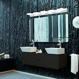 Applique da bagno LED moderna contemporanea in metallo e acrilico 95 cm