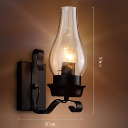 Applique da parete in vetro nordico rustico retrò per camera da letto
