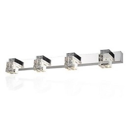 Applique da parete moderna per bagno LED in acciaio inox 4 luci trasparente