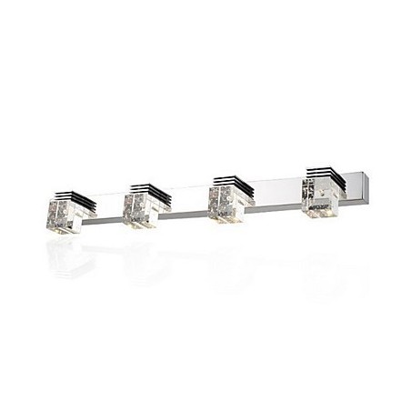 Applique da parete moderna per bagno LED in acciaio inox 4 luci trasparente