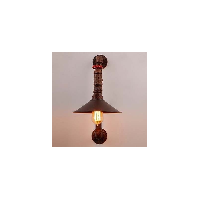 Applique da parete country retro in metallo nero 51 cm E26/E27