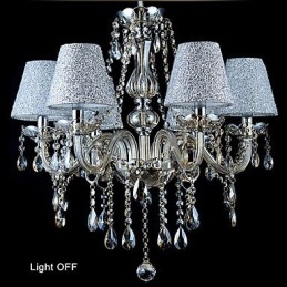 Lampadario moderno contemporaneo in vetro elettroplaccato con cristalli