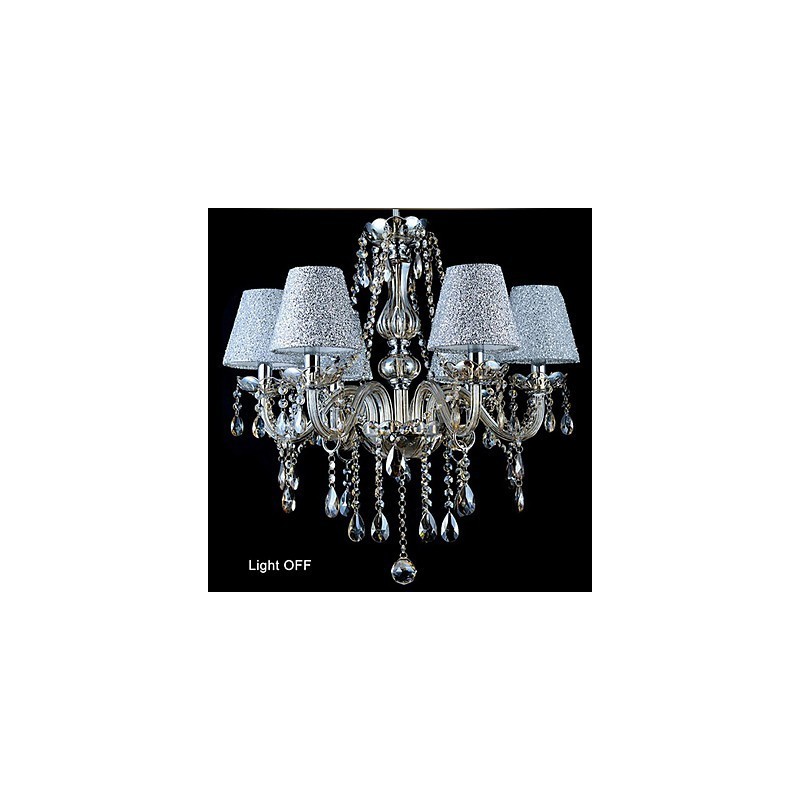 Lampadario moderno contemporaneo in vetro elettroplaccato con cristalli