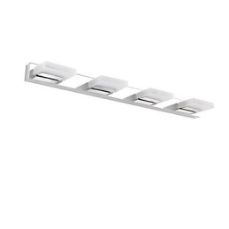 Applique da bagno moderna contemporanea in metallo e acrilico, 4 LED, 75 cm