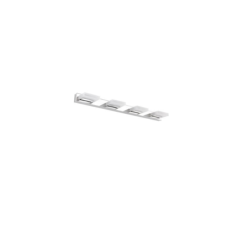 Applique da bagno moderna contemporanea in metallo e acrilico, 4 LED, 75 cm