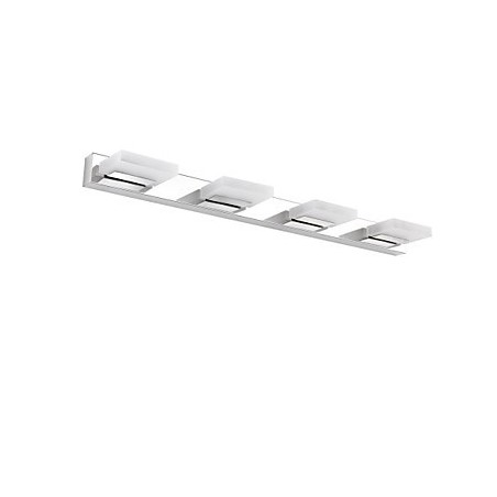 Applique da bagno moderna contemporanea in metallo e acrilico, 4 LED, 75 cm