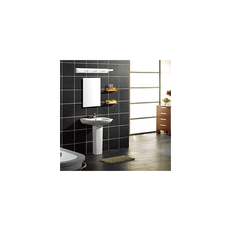 Applique da bagno moderna contemporanea in metallo e acrilico, 4 LED, 75 cm