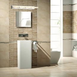 Applique da bagno moderna contemporanea in metallo e acrilico, 4 LED, 75 cm