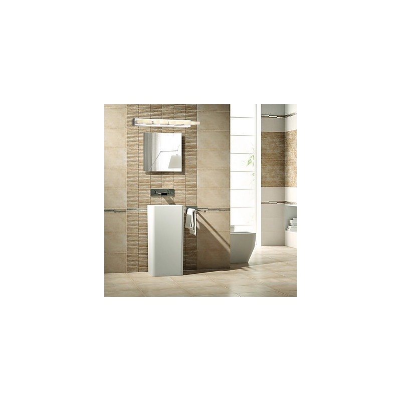 Applique da bagno moderna contemporanea in metallo e acrilico, 4 LED, 75 cm