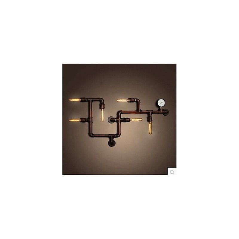 Applique da parete rustica Lodge in metallo marrone 6 luci