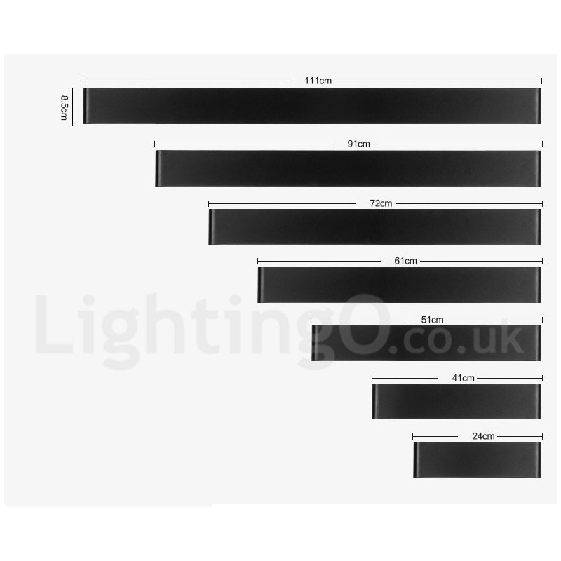 Applique da parete LED moderna in metallo IP44 per bagno, camera da letto e soggiorno