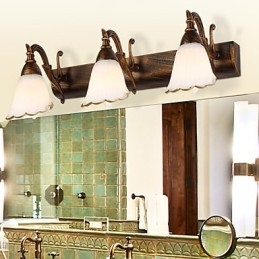Applique da parete da bagno rustica Lodge in metallo, 3 luci E12/E14