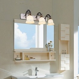Applique da parete per bagno moderna in metallo e vetro beige