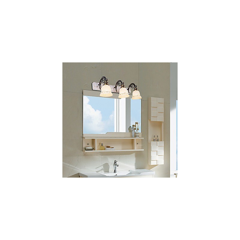 Applique da parete per bagno moderna in metallo e vetro beige