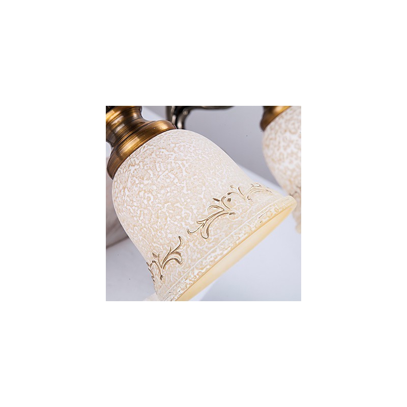 Applique da parete per bagno moderna in metallo e vetro beige