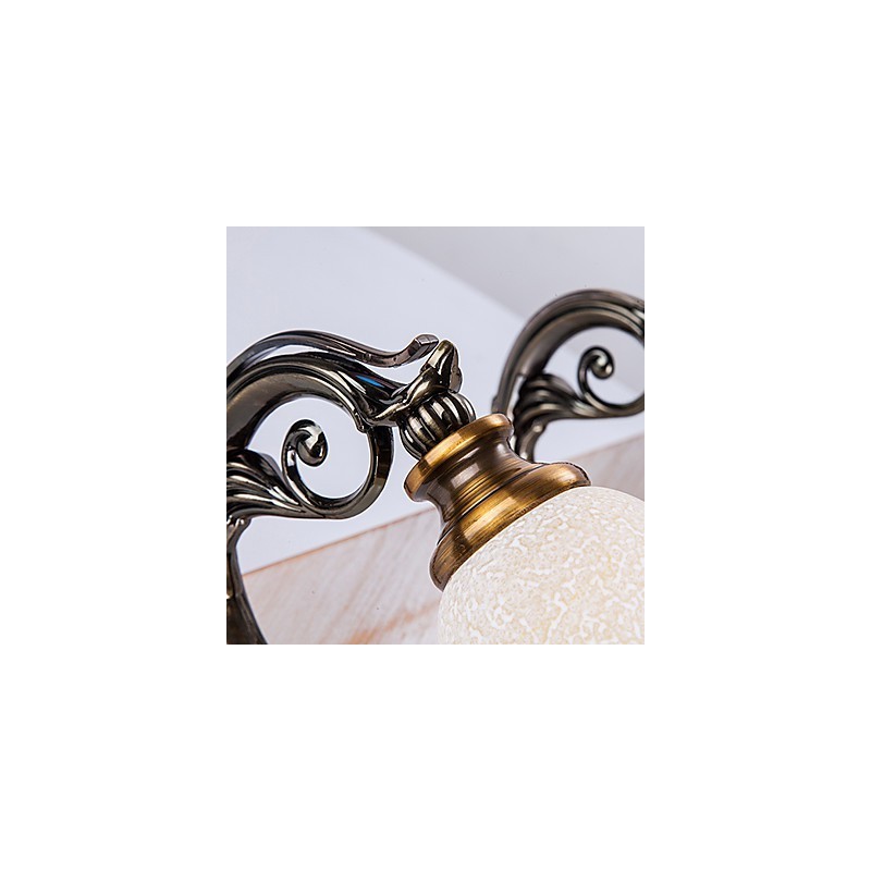 Applique da parete per bagno moderna in metallo e vetro beige