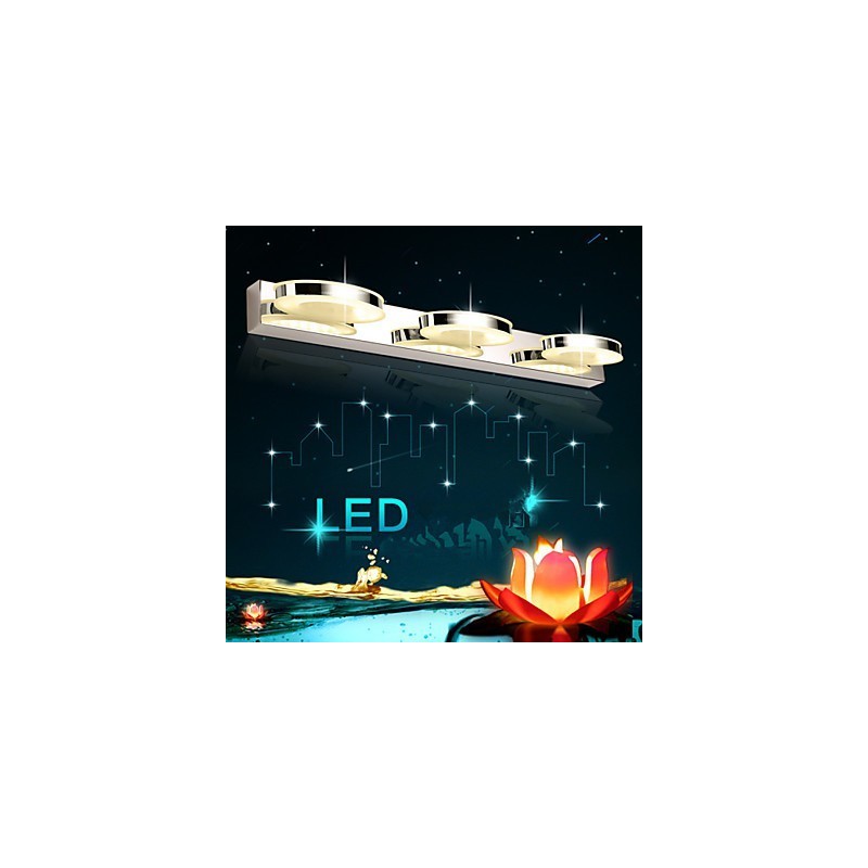 Applique da bagno LED moderna in metallo bianco 57 cm