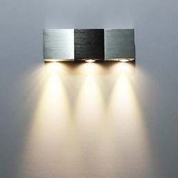 Applique da parete LED moderna rettangolare in alluminio, luce diffusa