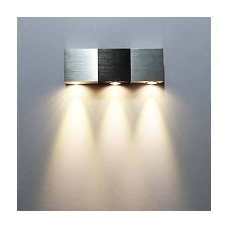 Applique da parete LED moderna rettangolare in alluminio, luce diffusa