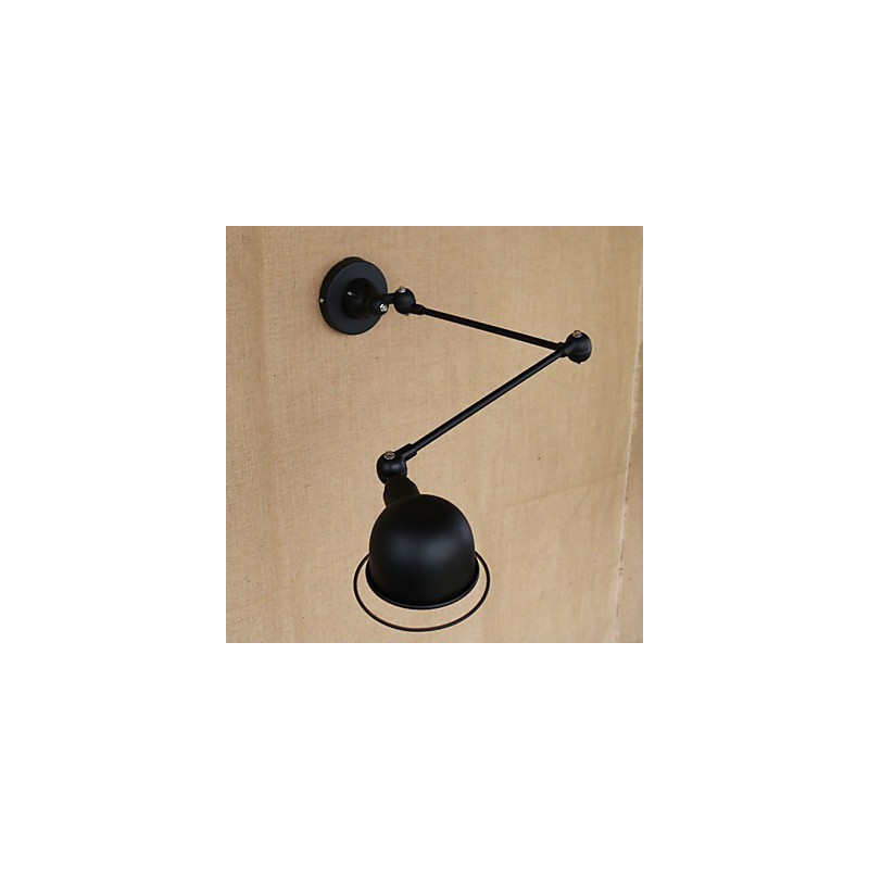 Applique da parete moderna in metallo nero con braccio oscillante, lampadina inclusa