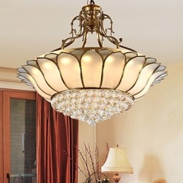 Plafoniera a montaggio a filo LED in ottone stile rustico classico 60 cm