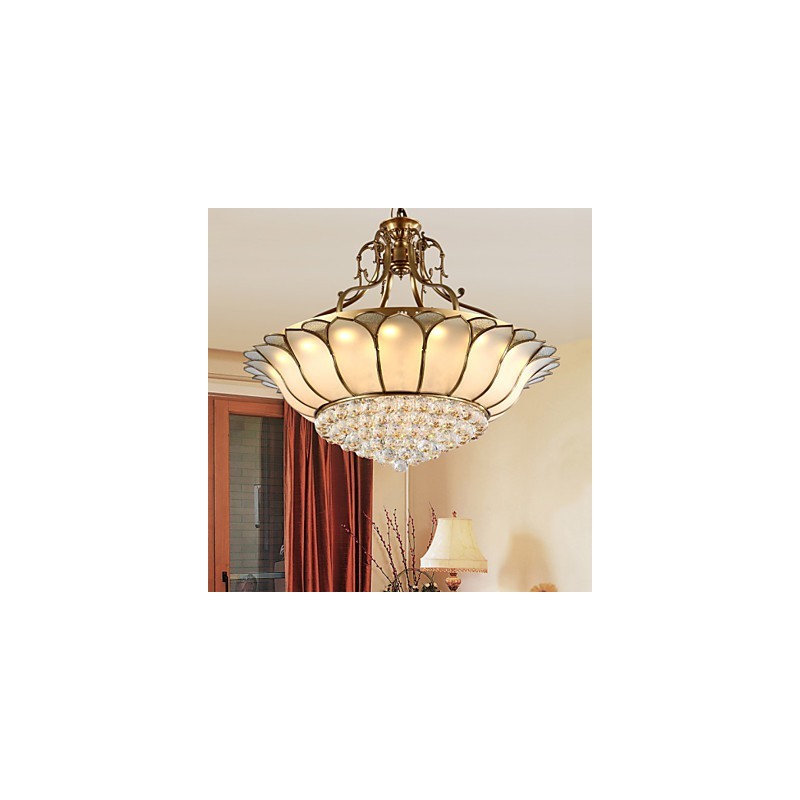 Plafoniera a montaggio a filo LED in ottone stile rustico classico 60 cm