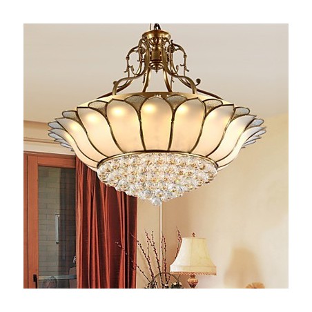 Plafoniera a montaggio a filo LED in ottone stile rustico classico 60 cm