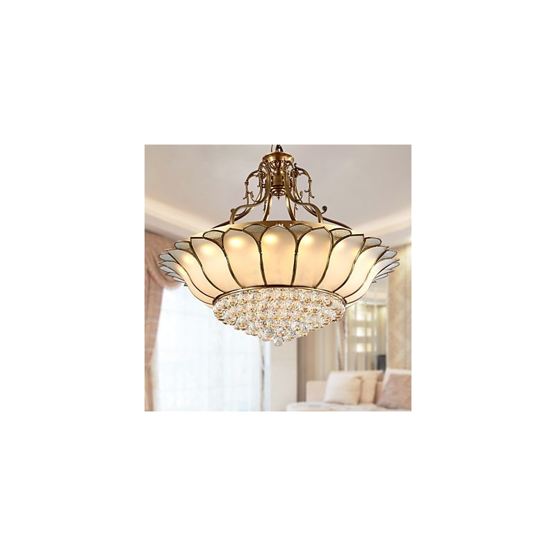 Plafoniera a montaggio a filo LED in ottone stile rustico classico 60 cm