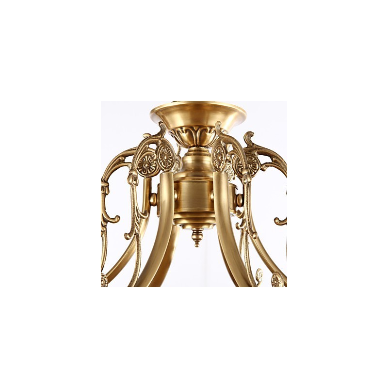 Plafoniera a montaggio a filo LED in ottone stile rustico classico 60 cm