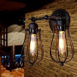 Applique da parete Township Double Grapefruit LED nero