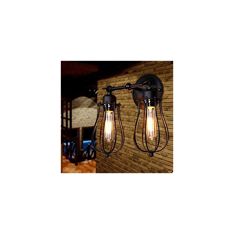 Applique da parete Township Double Grapefruit LED nero