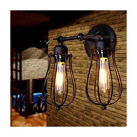 Applique da parete Township Double Grapefruit LED nero