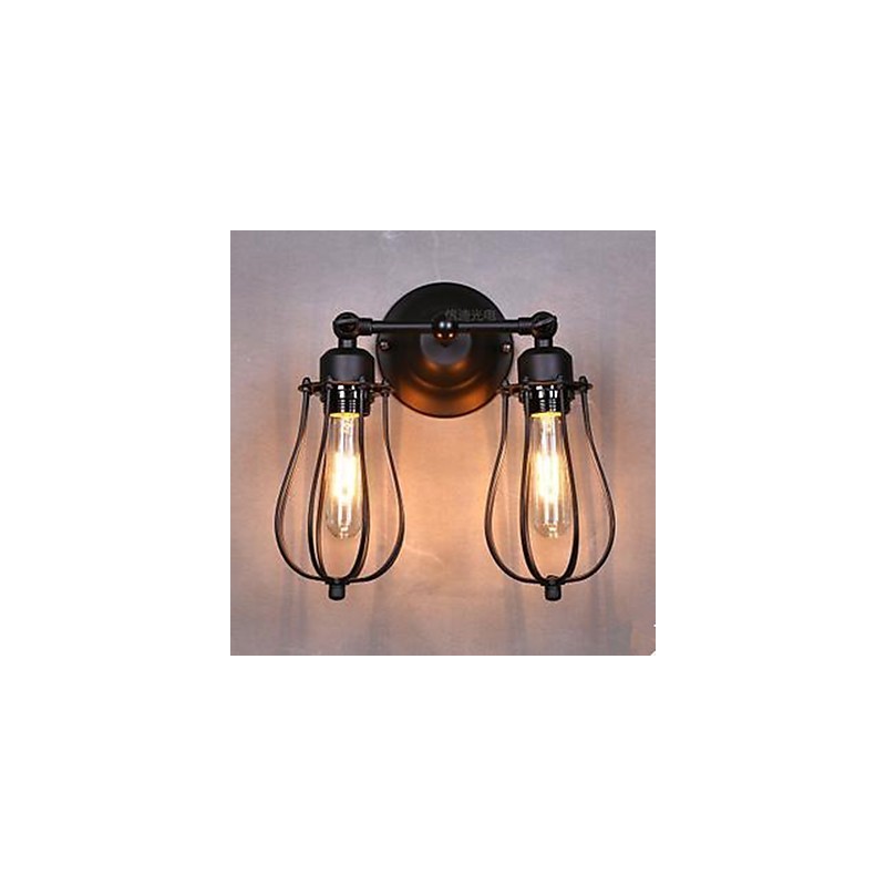 Applique da parete Township Double Grapefruit LED nero