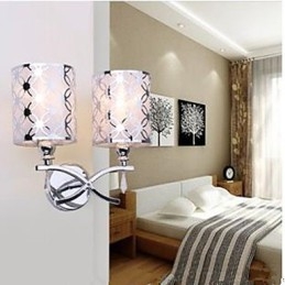 Applique da parete LED moderna Two cromata bianca E26/E27