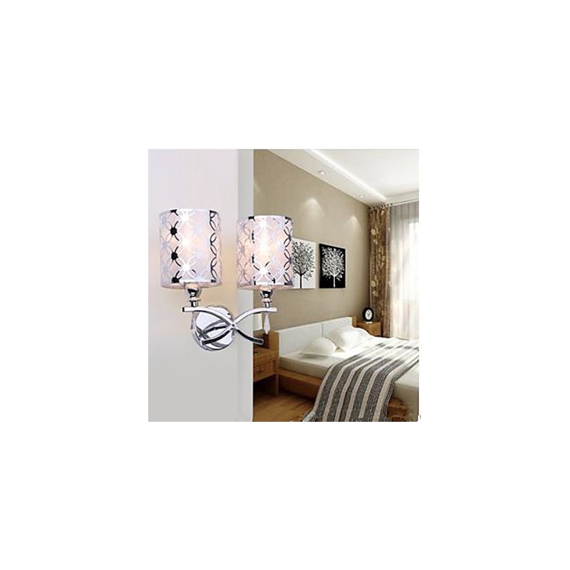 Applique da parete LED moderna Two cromata bianca E26/E27