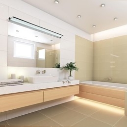 Lampada da specchio LED da bagno in acciaio inox e acrilico 112 cm