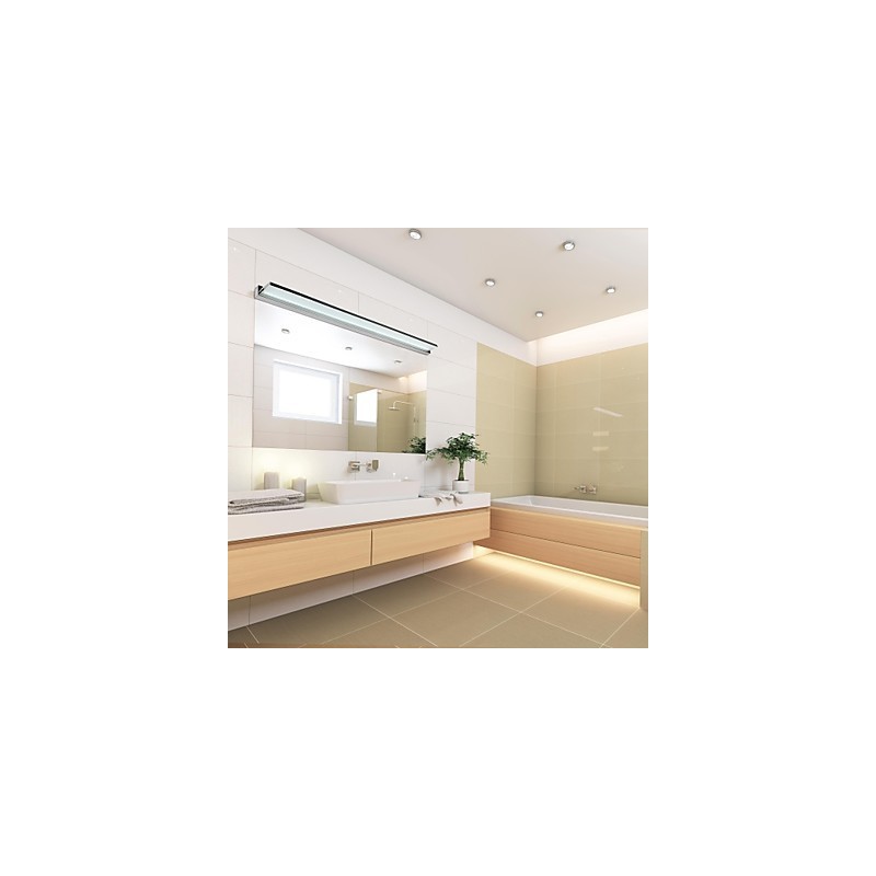 Lampada da specchio LED da bagno in acciaio inox e acrilico 112 cm