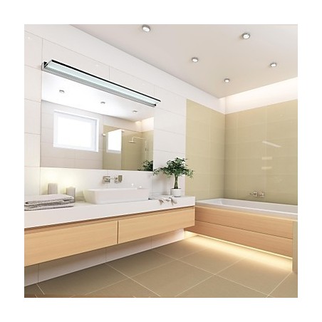 Lampada da specchio LED da bagno in acciaio inox e acrilico 112 cm