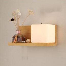 Applique da parete LED moderna in legno/bambù e plastica, luce ambientale