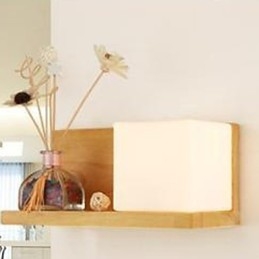 Applique da parete LED moderna in legno/bambù e plastica, luce ambientale