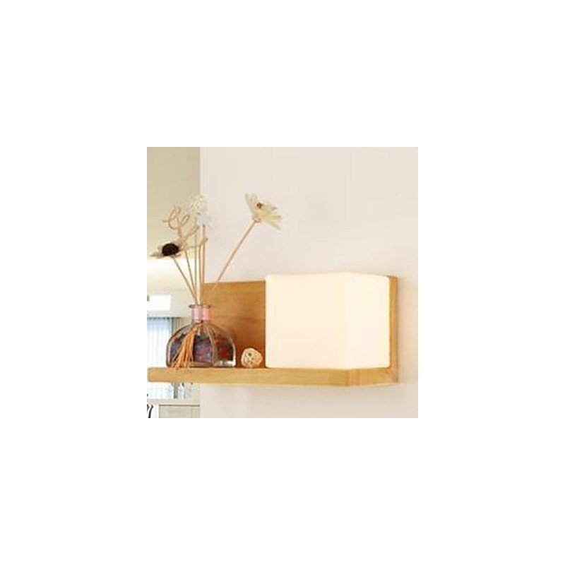 Applique da parete LED moderna in legno/bambù e plastica, luce ambientale