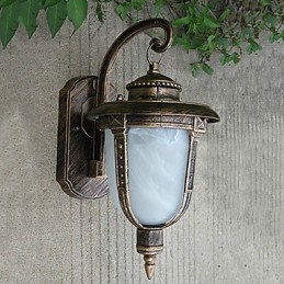 Applique da esterno tradizionale/classica in metallo e vetro, verniciata 33 cm