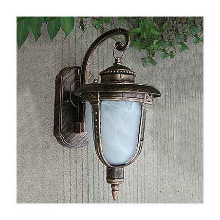 Applique da esterno tradizionale/classica in metallo e vetro, verniciata 33 cm