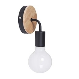 Applique da parete per interni Edison in ferro, 110V/220V, nero/bianco