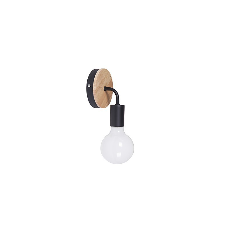Applique da parete per interni Edison in ferro, 110V/220V, nero/bianco