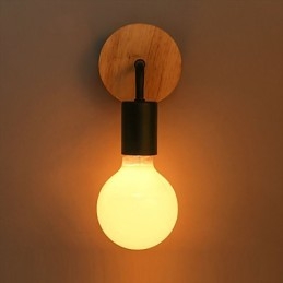 Applique da parete per interni Edison in ferro, 110V/220V, nero/bianco